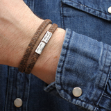 Double Band Leather Mens Bracelet - Mygiavelle