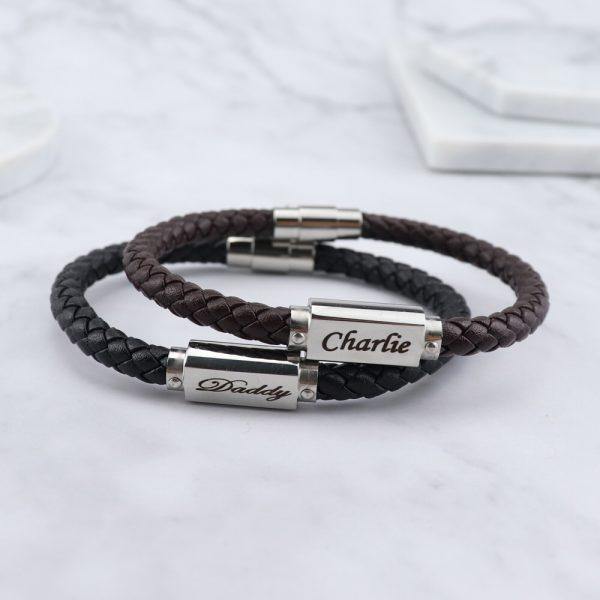 Miami Leather & Stainless Steel Mens Bracelet - Mygiavelle