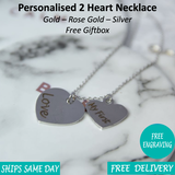 2 Heart Necklace - Mygiavelle