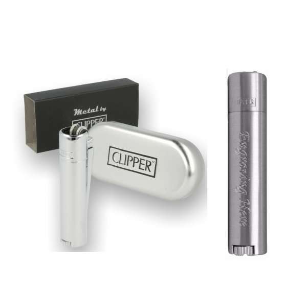 Clipper Metal Lighter -Brushed Steel Silver - Mygiavelle
