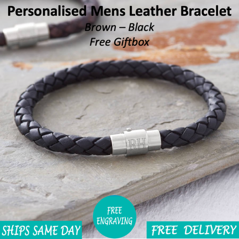 Steel Initials Leather Bracelet - Mygiavelle