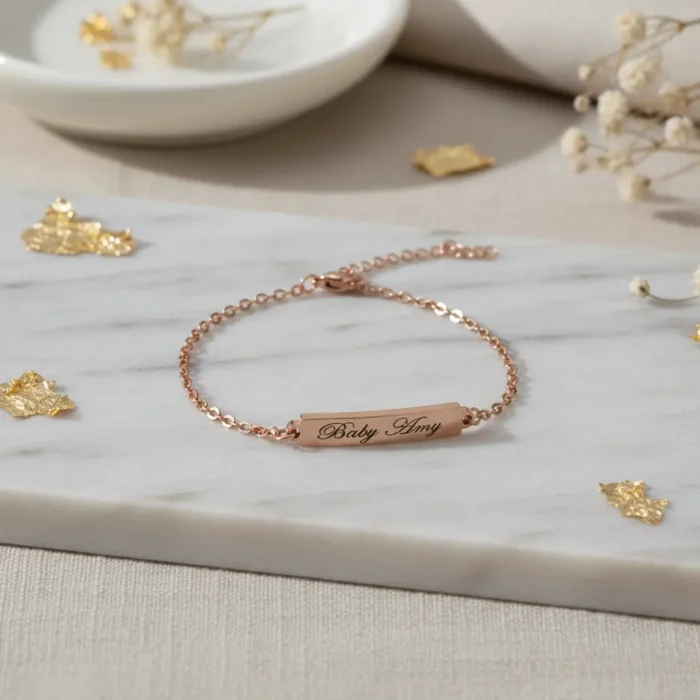 baby bar bracelet 18k rose gold