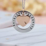 Circle heart Necklace - Silver + Rose Gold