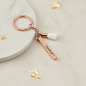 bar keyring rose gold