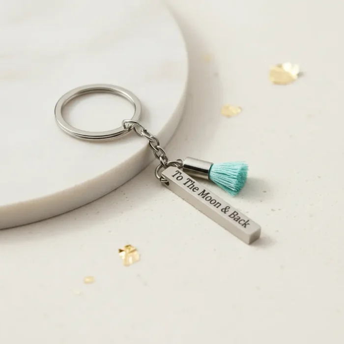 bar keyring silver