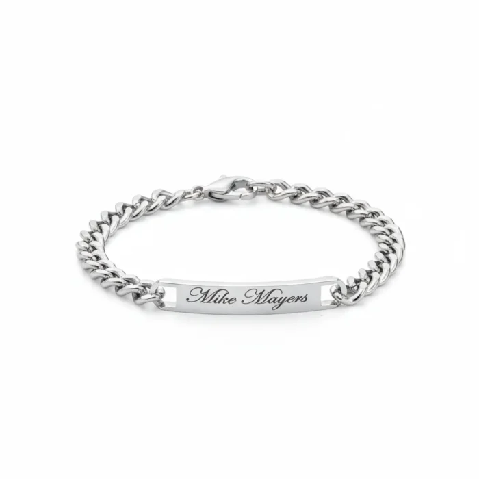 Steel Identity Mens Bracelet - Silver - Image 6