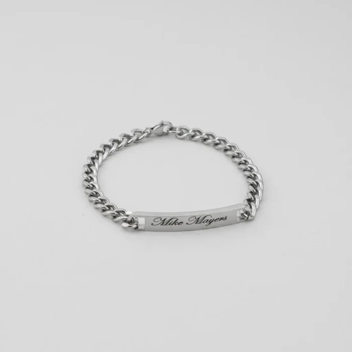Steel Identity Mens Bracelet - Silver - Image 4