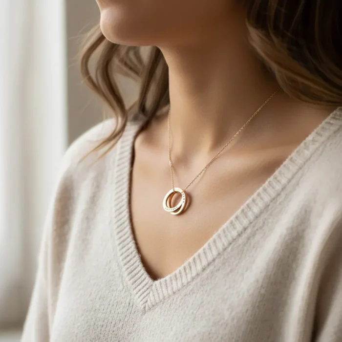 Russian Necklace – 2 Rings - Rose Gold - Image 2