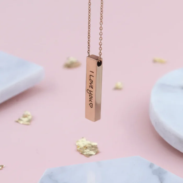 Bar Necklace Vertical – Rose Gold