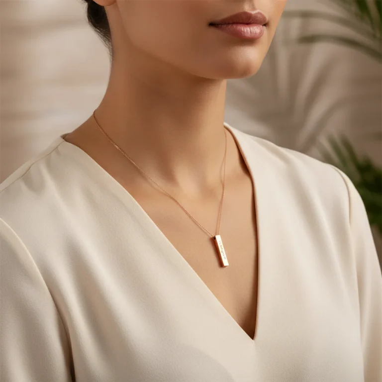 Bar Necklace Vertical – Rose Gold