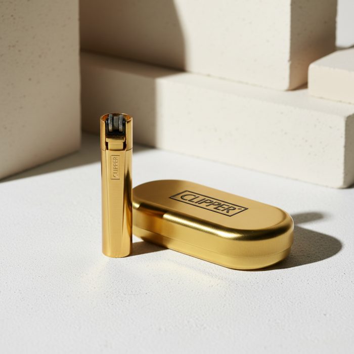 CLIPPER LIGHTER – SHINY GOLD