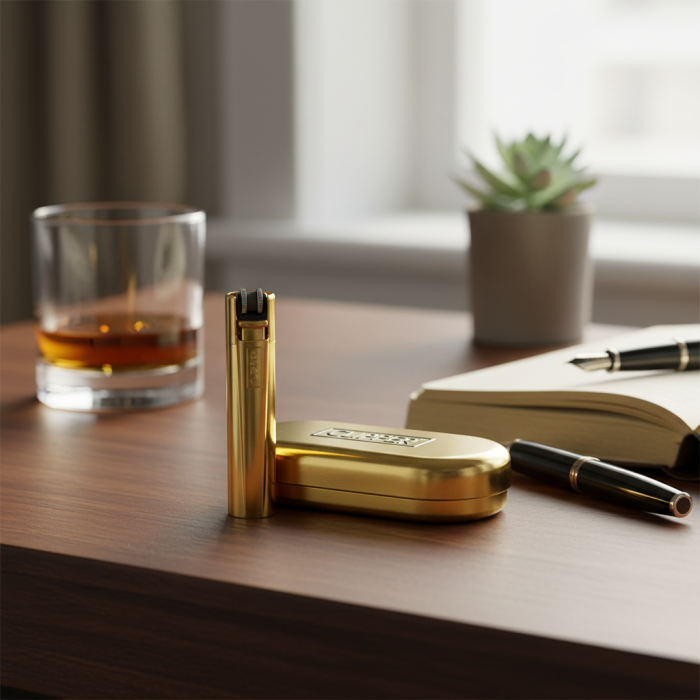 CLIPPER LIGHTER – SHINY GOLD