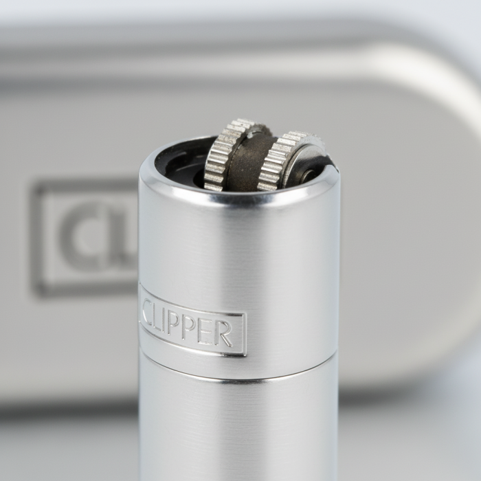 Clipper Metal Lighter -Brushed Steel Silver