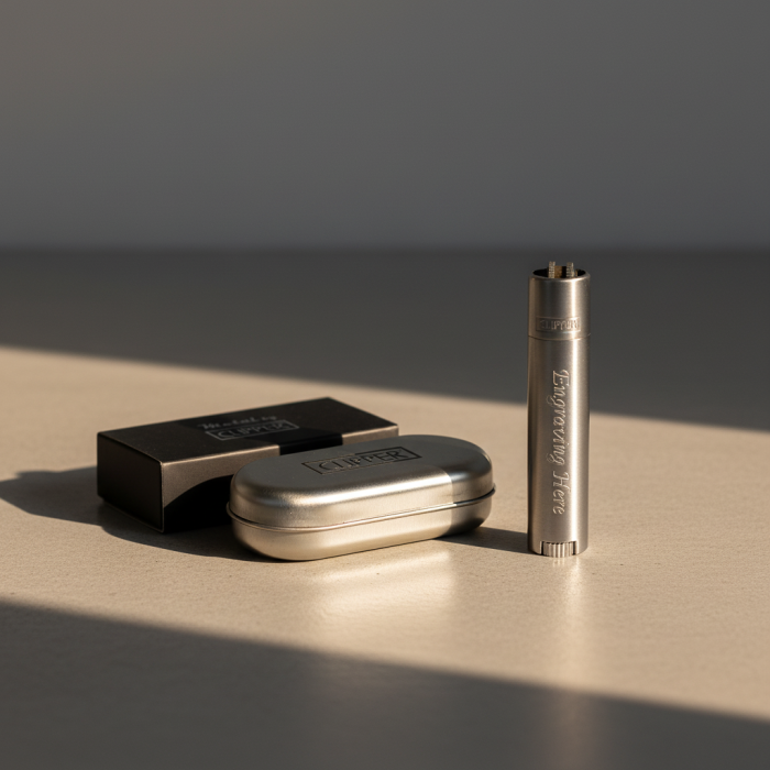 Clipper Metal Lighter -Brushed Steel Silver