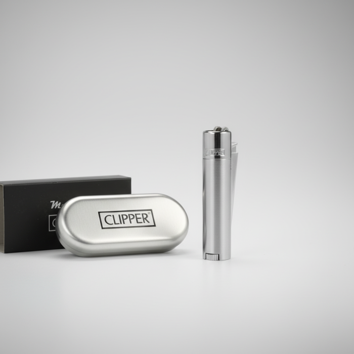 Clipper Metal Lighter -Brushed Steel Silver
