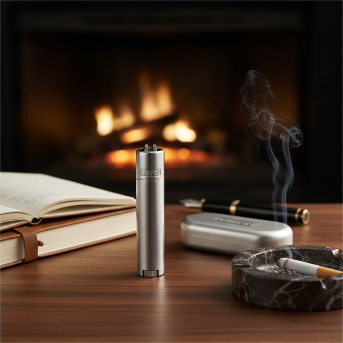 Clipper Metal Lighter -Brushed Steel Silver